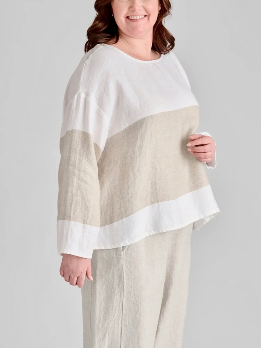 FLAX Long Sleeve Linen Shirt-Throw It On - size M, NEW WITH TAG